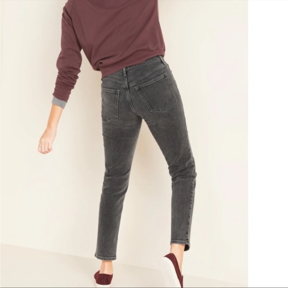 NWT Old Navy Women's 16R O.G straight high waist secret slim pockets Gray Jeans - Picture 2 of 16